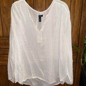 Gap White Long Sleeve Blouse